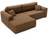 Narożnik z funkcją spania i pojemnikiem Belvio lewy Brązowy