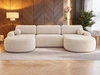 Narożnik U z funkcją spania i pojemnikiem Aurio Kremowy